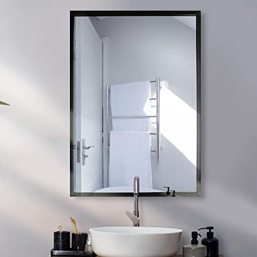 Mirrorize Large Wall Mirror 35x24 Black Metal Frame