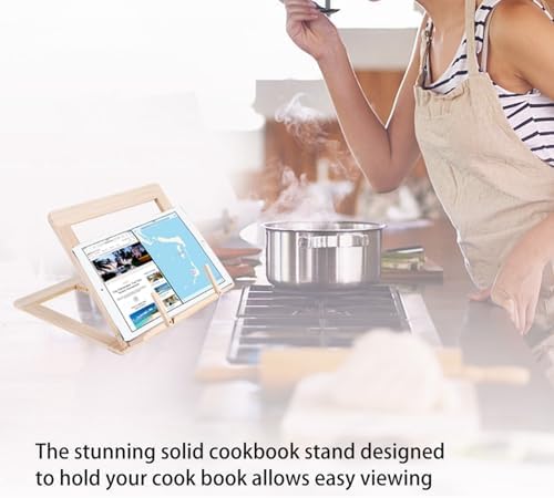Adjustable Wooden Cookbook Reading Stand