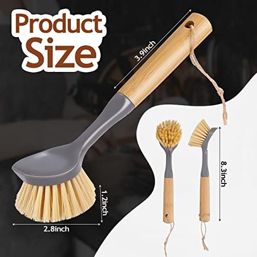 Mimorou 8-Piece Bamboo Dish Brush Set