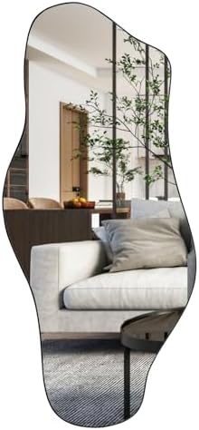 Gluck Irregular Wall Mirror 21x472 Black Modern Design