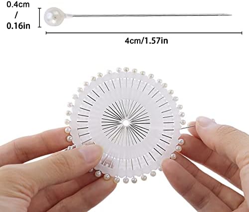 480 Pcs White Pearl Straight Pins for Sewing Crafts