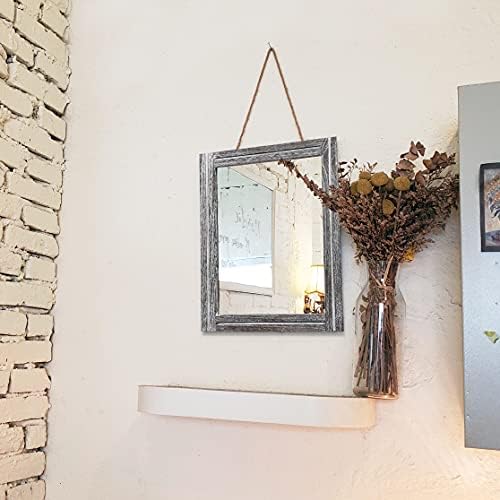 AAZZKANG Rustic Wall Mirror Rectangular Decorative Wooden Frame