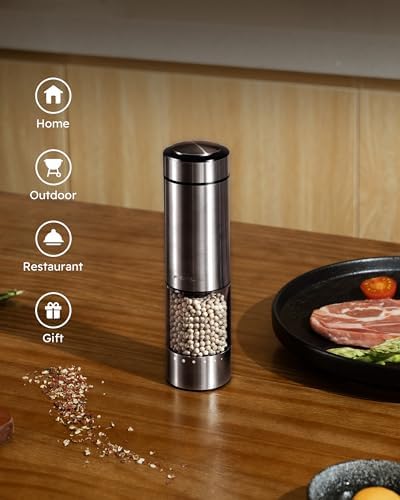 FORLIM Electric Salt Pepper Grinder Set with USB Rechargeable Adjustable Ceramic