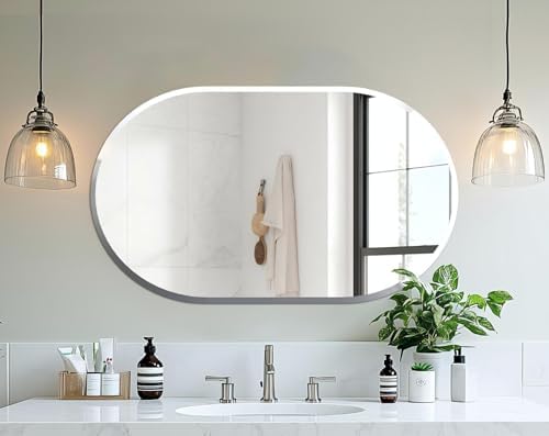 Artloge Frameless Oval Wall Mirror 40x20 Inch 1