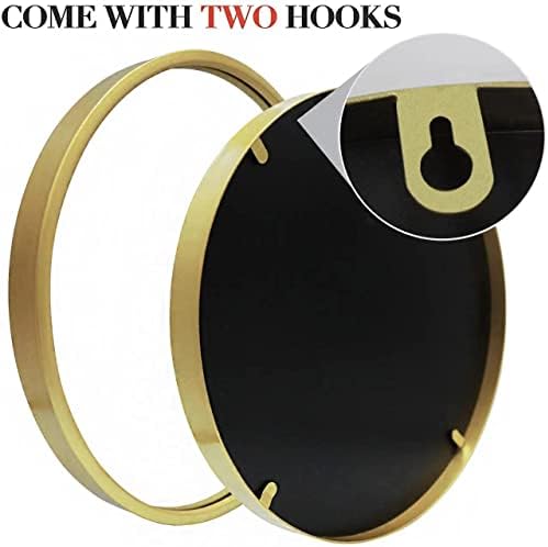 CKCY 30 Inch Round Gold Metal Wall Mirror