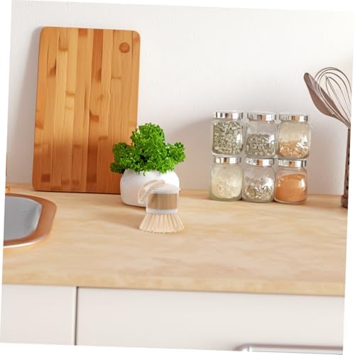 MOLUCKFU Natural Bamboo Dish Brush with Handle