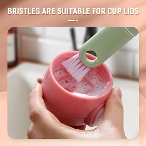 4 in 1 Cup Lid Cleaning Brush Set with PP and TPR Heads