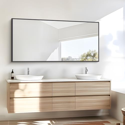 BONEWEI 24x48 Inch Black Wall Mirror