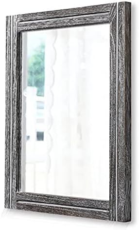 AAZZKANG Rustic Wall Mirror Rectangular Decorative Wooden Frame