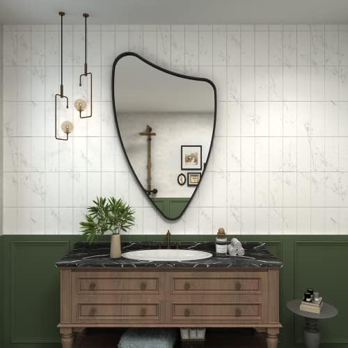 CHARMOR Irregular Wall Mirror 22x36 Black 1