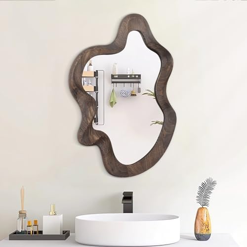 Lzuso Asymmetrical Wavy Cloud Wall Mirror 216x15 Inch