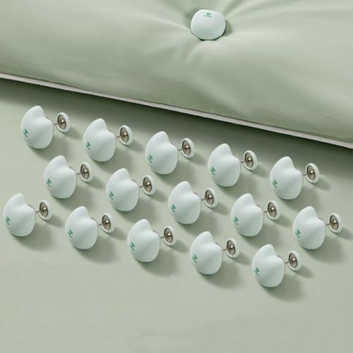 30 Pcs Animal-Shaped Duvet Clips - Light Green Cat Design 1