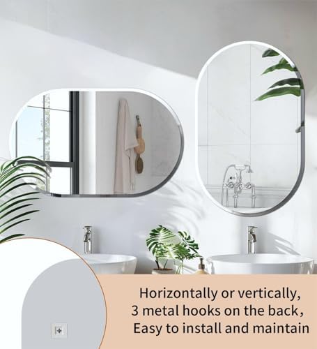 Artloge Frameless Oval Wall Mirror 40x20 Inch 1