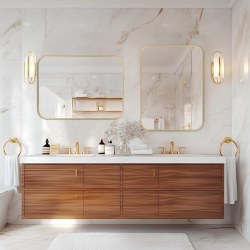 MZON 20x30 Inch Brushed Gold Vanity Mirror