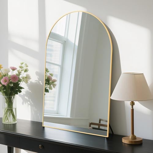 Arched Gold Bathroom Mirror 24x36 Inch