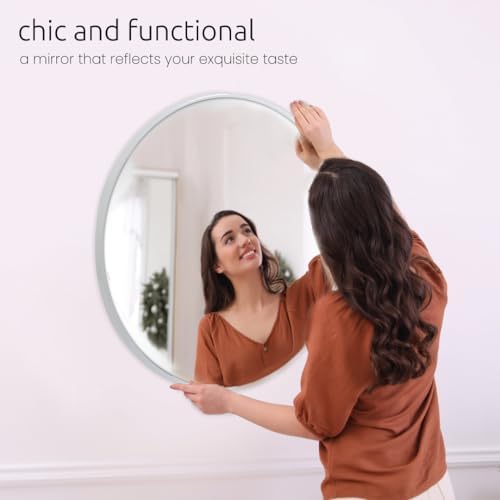 Kiera Grace Round Mirror 21 White