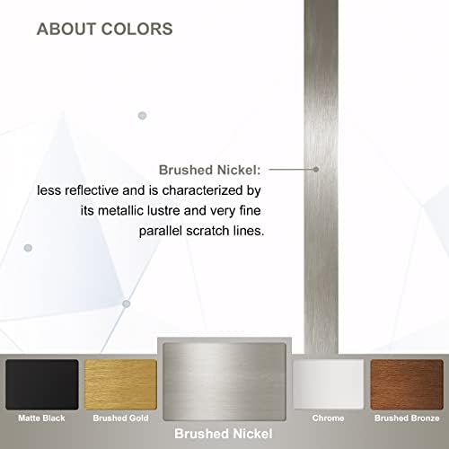 ANDY STAR Modern Wall Mirror 24x36x1 Brushed Nickel Frame
