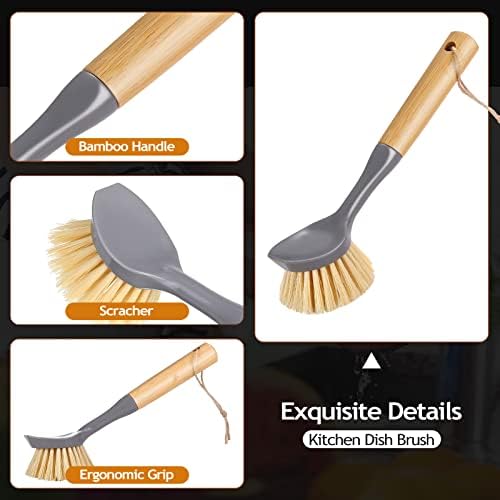 Mimorou 8-Piece Bamboo Dish Brush Set