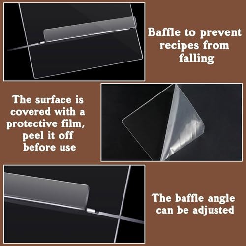 SHIUCS Acrylic Recipe Holder - Kitchen Display Stand for Cookbooks and Magazines