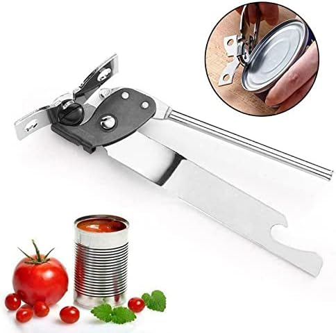 Manual Can Opener made of Nickle Plated Steel Silver Handle Sturdy Durable