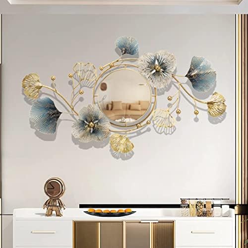 Ginkgo Leaf Metal Wall Mirror 32x19 1