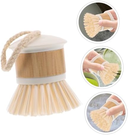 MOLUCKFU Natural Bamboo Dish Brush with Handle