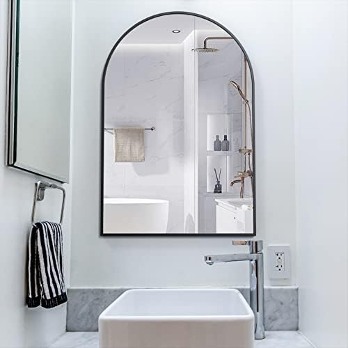 Biyatuos Arched Wall Mirror 36x24 Black 1