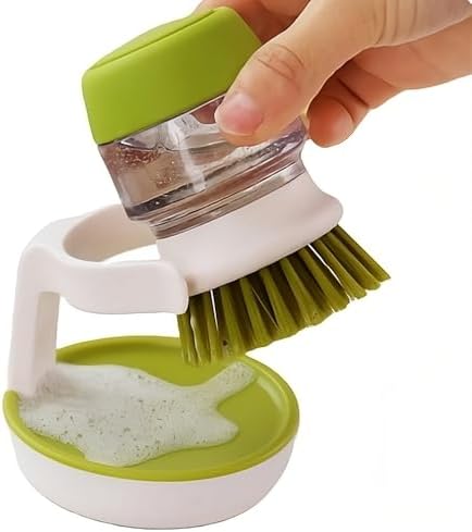 Soap Dispenser Brush with Drip Tray for Kitchen Cleaning 1