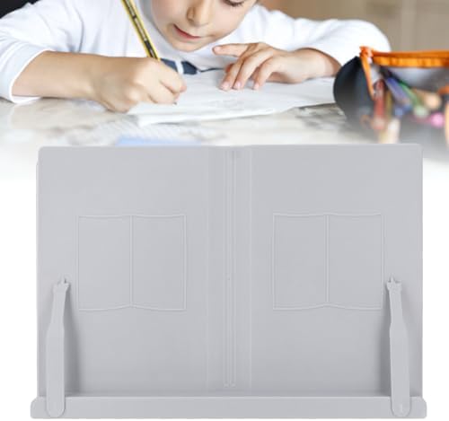 Adjustable Book Stand with Elastic Clips for Reading