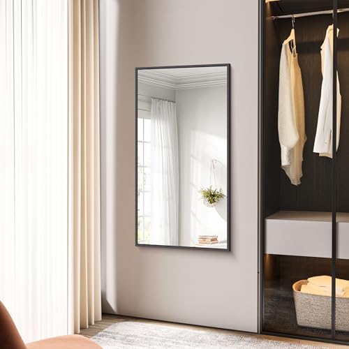 BONEWEI 24x48 Inch Black Wall Mirror