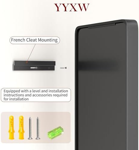 YYXW Matte Black Metal Frame Bathroom Mirror 16x20 Inch