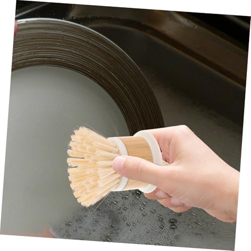 MOLUCKFU Natural Bamboo Dish Brush with Handle