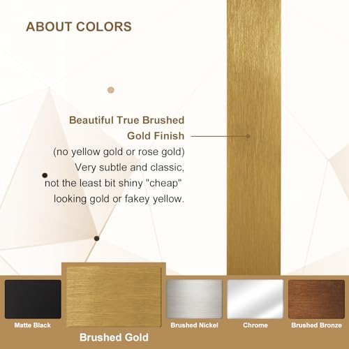ANDY STAR Gold Bathroom Mirror 24x36 Brushed Brass Frame