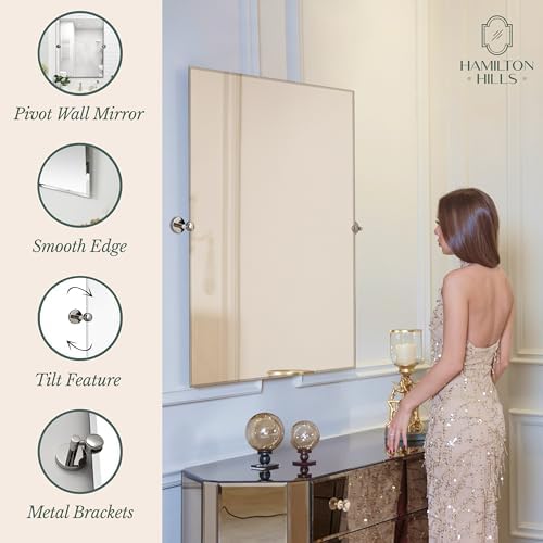 Hamilton Hills Frameless Pivot Mirror 30x40 Inch