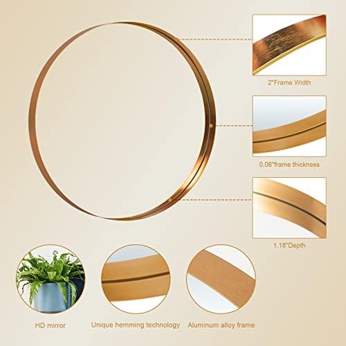 PexFix 28 Round Mirror with Gold Frame