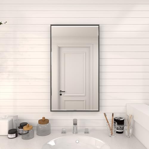 Deco 79 Minimalistic Black Wall Mirror 18x32