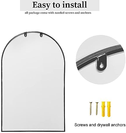 Arch Black Mirror 42x24 Wall Mount Bathroom Vanity Decor