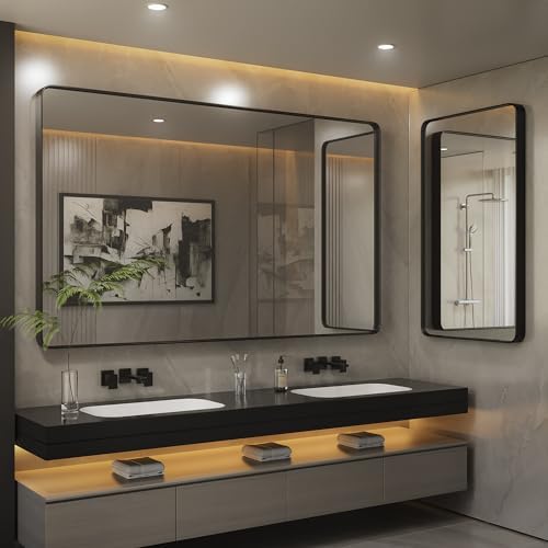 ISKM 24x36 Inch Brushed Silver Mirror for Bathroom