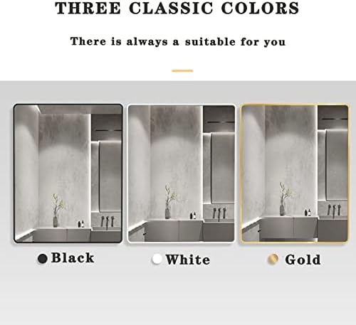 GQJNHUI Wall Mounted Rectangular Mirror with Rounded Corners