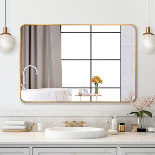 SILD Gold Rectangle Wall Mirror 30 x 40 inch
