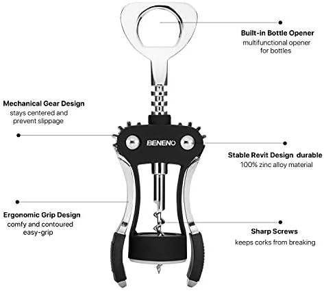 Beneno Premium Wing Corkscrew with Can Opener 1