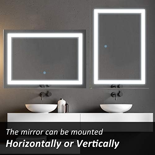HOMCOM 28 x 20 LED Bathroom Mirror with Dimmable Touch