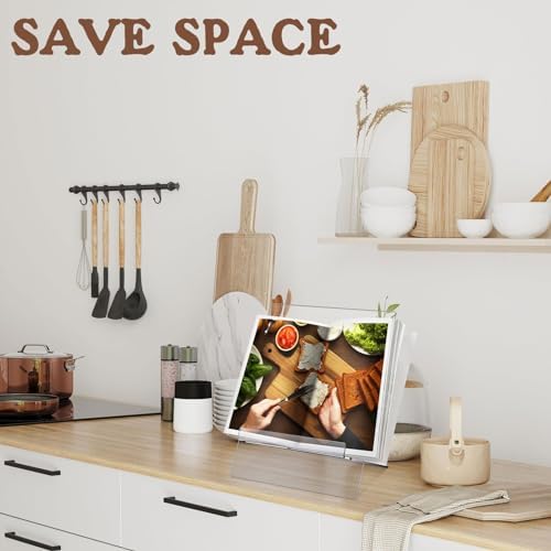 SHIUCS Acrylic Recipe Holder - Kitchen Display Stand for Cookbooks and Magazines