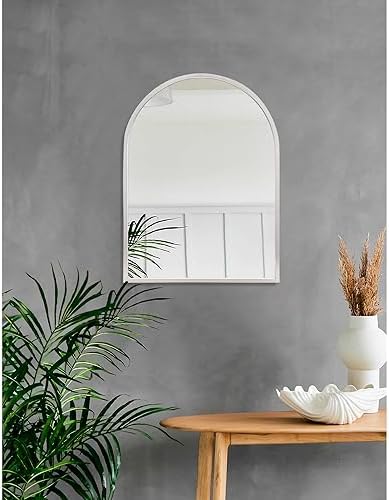 Arched Wall Mirror with Brushed Metal Frame 1