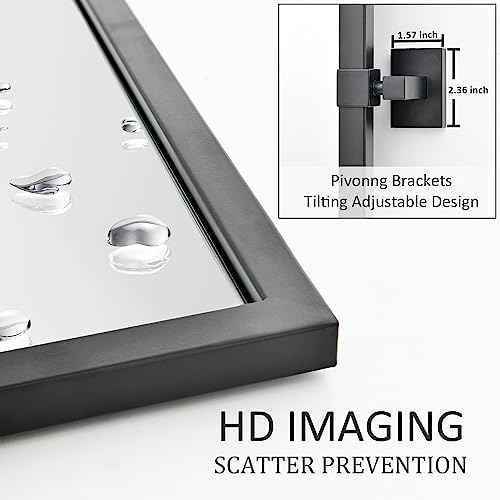 24 x 36 Black Pivot Wall Mirror for Bathroom
