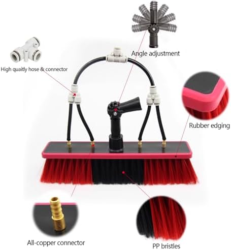 Handheld Window Groove Cleaning Tool with 4 Nozzle Brush Head