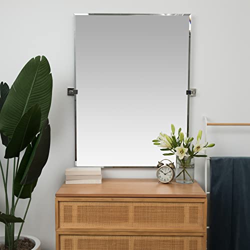 Hamilton Hills 30x40 Inch Pivot Wall Mirror with Chrome Brackets 1