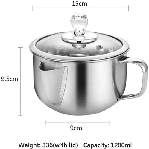 FORREC 1200ml Gravy Fat Separator Jug with Clear Glass Lid