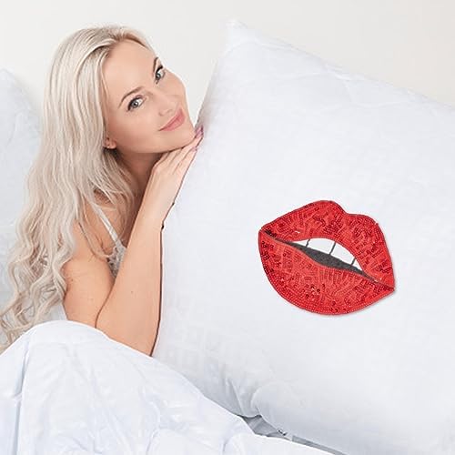 INFUNLY 4PCS Red Lip Applique Patches for DIY