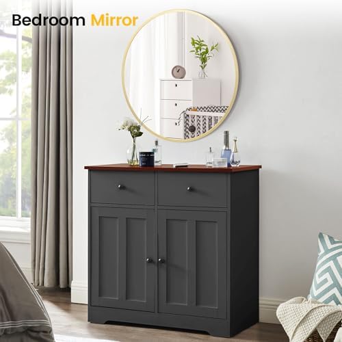 20 Inch Round Mirror with Gold Frame